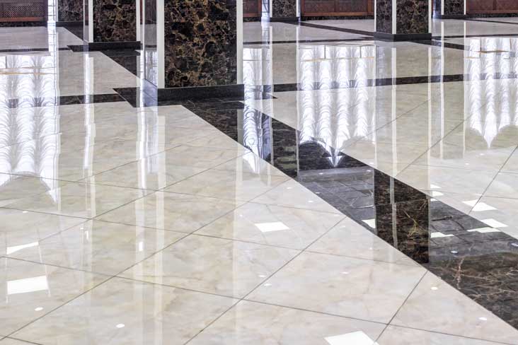 Gloss marble floor